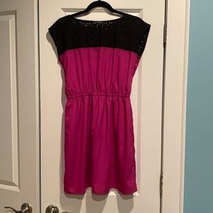 Magenta and black dress